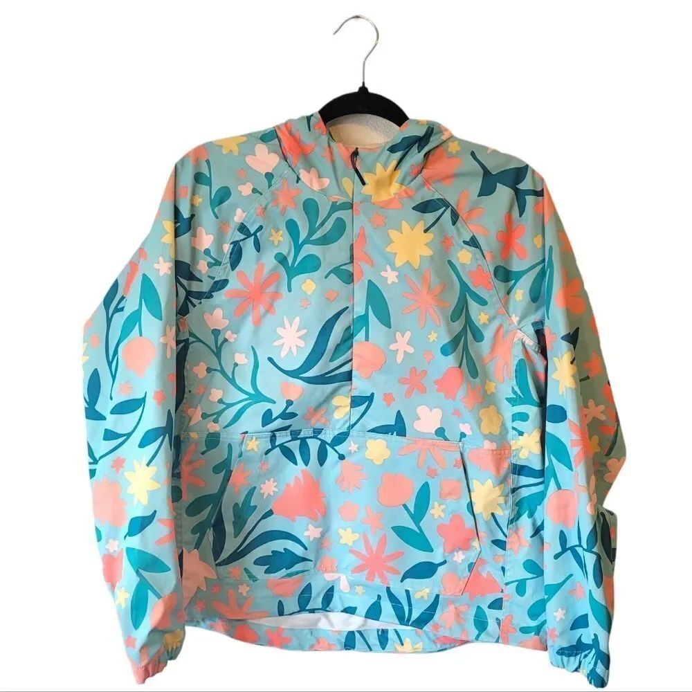 Nike Repel Golf Floral Blue Packable Anorak Women's Size S
